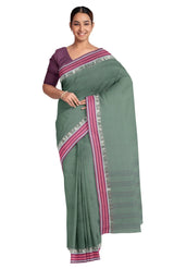 Santipuri Cotton Saree – Teal - Retail Maharaj