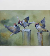 Chirp Circle – Watercolor Birdscape by Ranjan Kurmi - Retail Maharaj