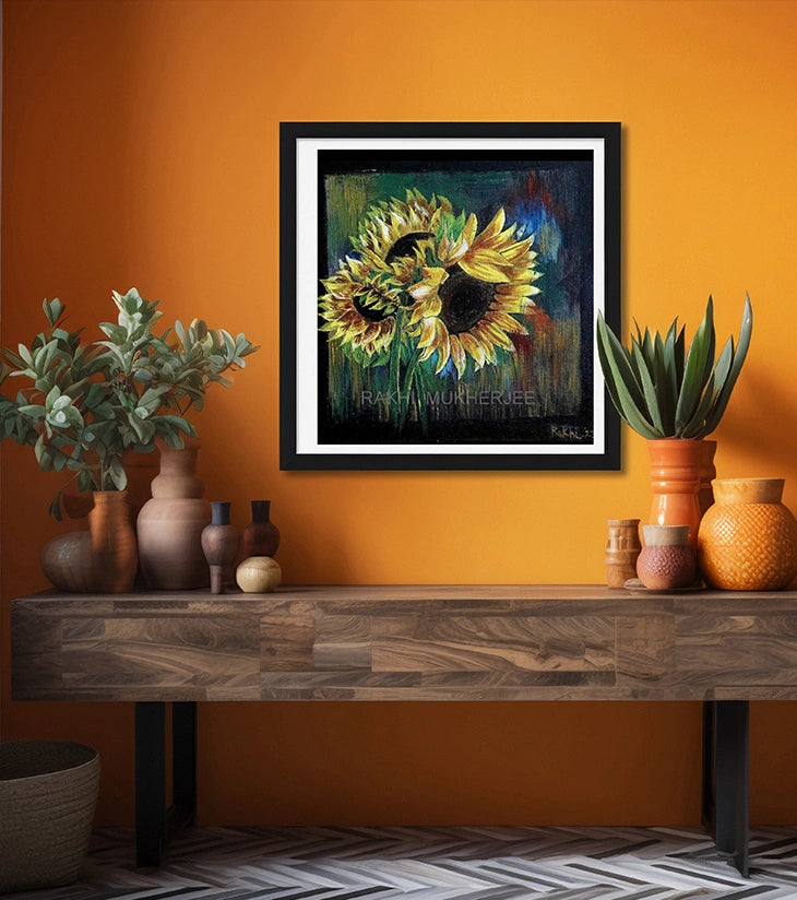 “Golden Gaze” – Handcrafted Acrylic Painting by Rakhi Mukherjee