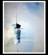 Solitary Drift – Hand-painted Acrylic Boat Canvas