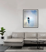Solitary Drift – Hand-painted Acrylic Boat Canvas