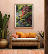 Crimson Flight – Handcrafted Acrylic Painting on Canvas