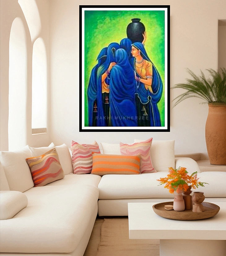 Village Grace – Handcrafted Acrylic Painting on Canvas