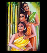 Bamboo Whispers – Handcrafted Acrylic Painting on Canvas by Rakhi Mukherjee