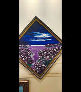 Moonlit Lavender Dreams – Hand-painted Acrylic Canvas Art by Samhita Bhowmik | Tranquil Night Landscape - Retail Maharaj