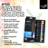 Brustro Artists’ Watercolour Colour 12ml Set of 12 & 24