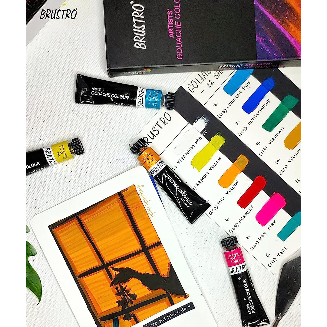 Brustro Artists Gouache Colour Set of 12 & 24