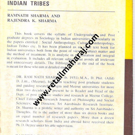 Social Anthropology and Indian Tribes. - Retail Maharaj