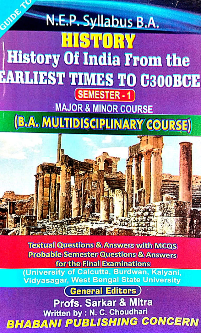 N.E.P. Syllabus B.A. HISTORY – History Of India From the Earliest Times to c.300 BCE, Semester-1 (Major & Minor Course) (English Version) - Retail Maharaj