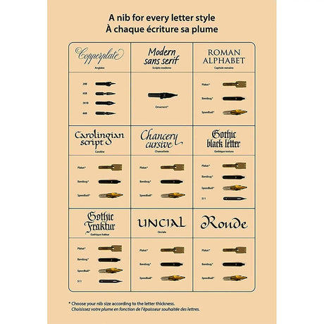 Brause Calligraphy Steel Nibs Pack of 3 Assorted Styles - Retail Maharaj