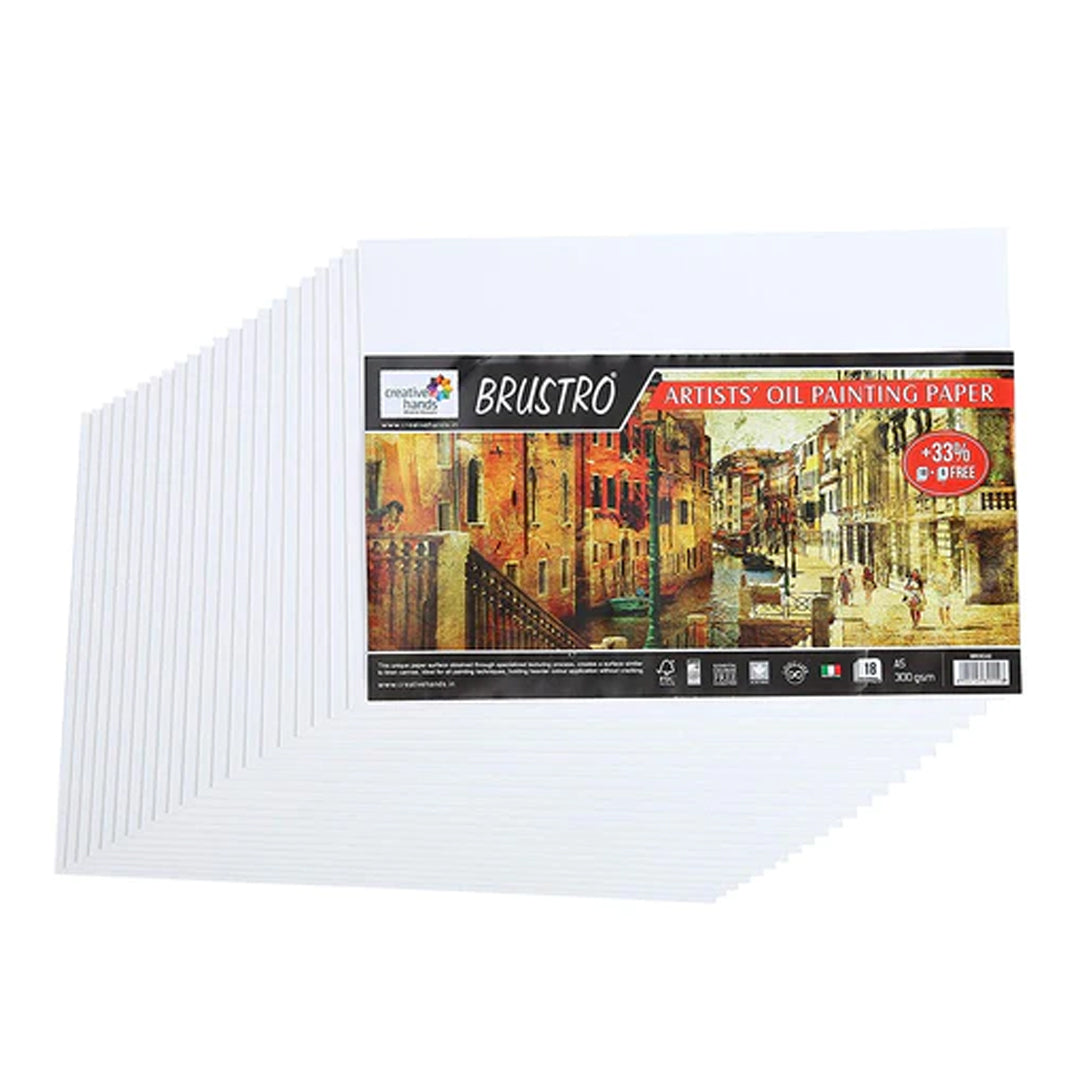 Brustro Artist Oil Painting Paper Sheets 300 GSM Acid Free Archival Quality