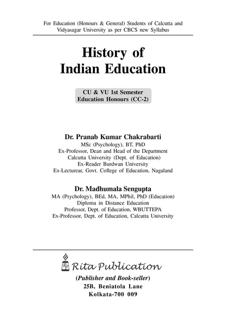 CC-02_History of Indian Education (CU & VU) (Hons)-1st Sem - Retail Maharaj