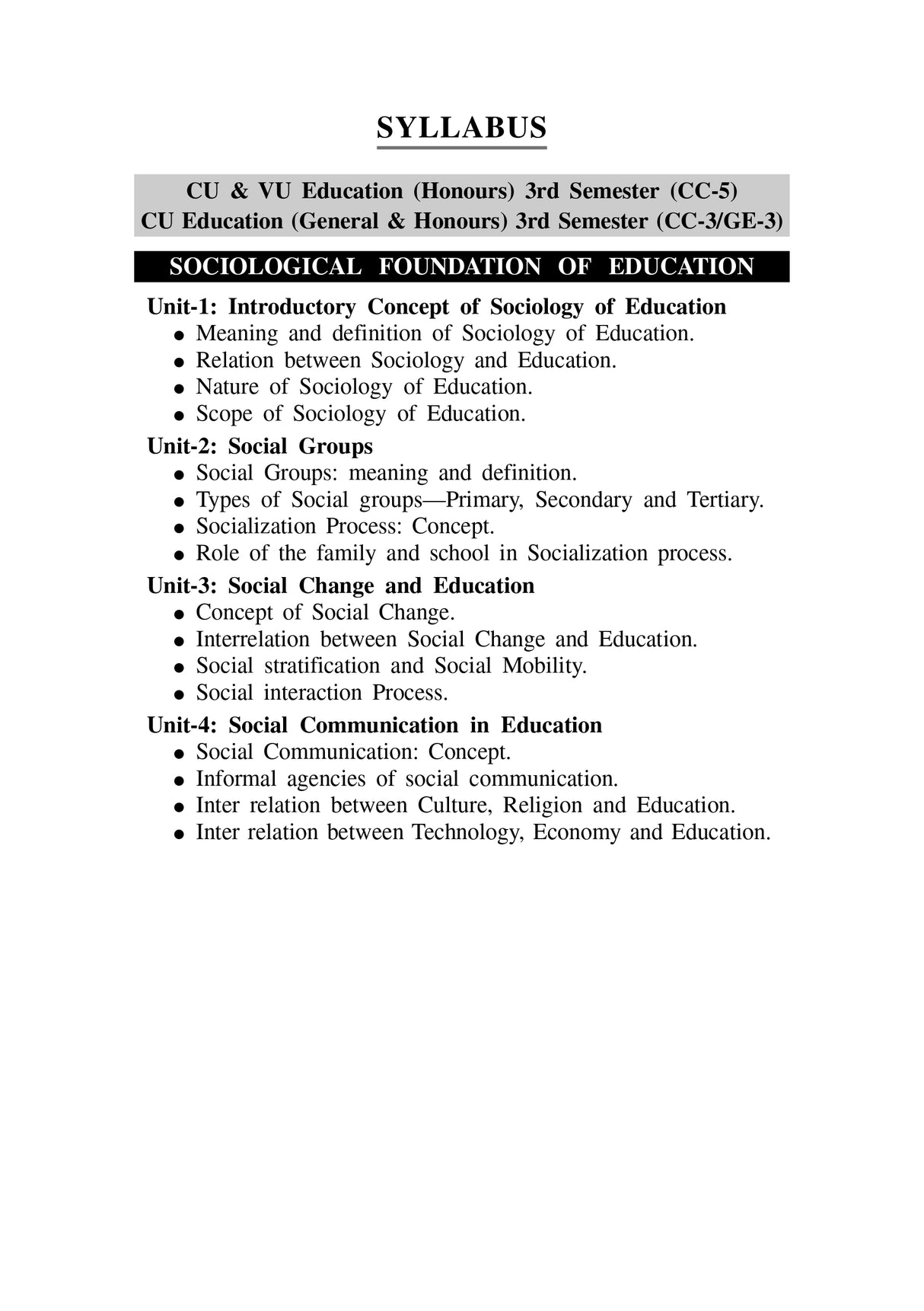 CC-05_Sociological Foundation of Education (CU & VU) (Hons & Gen)-3rd Sem - Retail Maharaj
