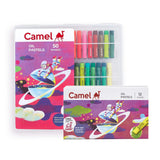 Camel Oil Pastels Set of 12 & Set of 50 – Assorted Shades with Scraping Tool for Professional Drawing & Art Creations