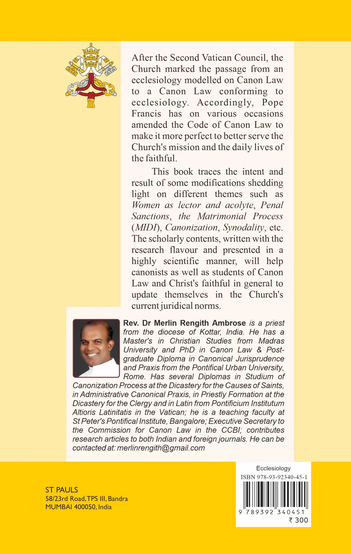 Canonical Perspectives: On Some Recent Amendments in Ecclesiastical Law - Retail Maharaj