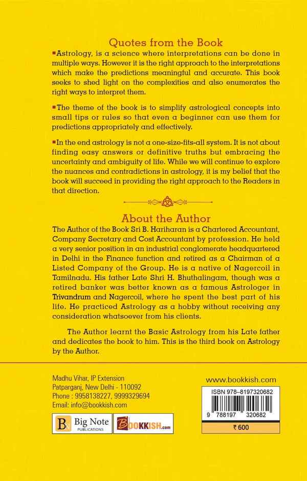 Nuances & Contradictions in Predictive Astrology [English] By B. Hariharan - Retail Maharaj