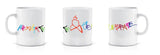 Ceramic Printed Coffee Mug Meditatecelebrate (White Backround Multi-colour words) - Retail Maharaj