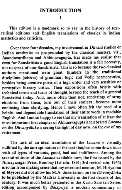 Dhvanyaloka Locana With An Anonymous Sanskrit Commentary And English Translation (An Old and Rare Book)