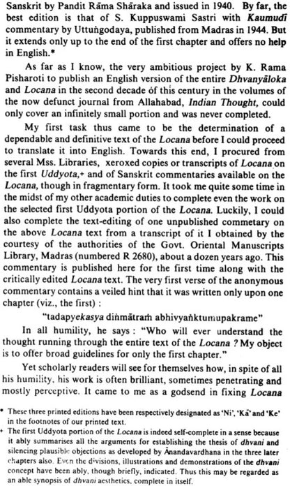 Dhvanyaloka Locana With An Anonymous Sanskrit Commentary And English Translation (An Old and Rare Book)