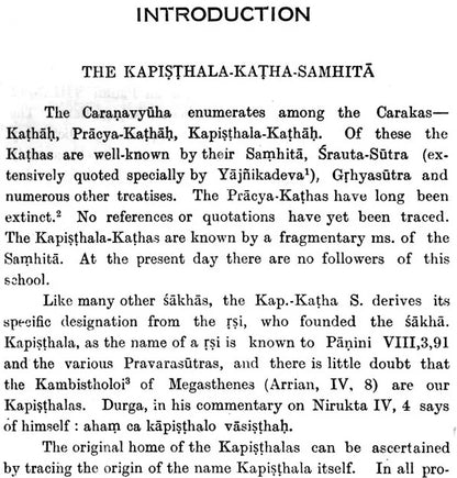 Kapisthala-Katha-Samhita (A Text of the Black Yajurveda)