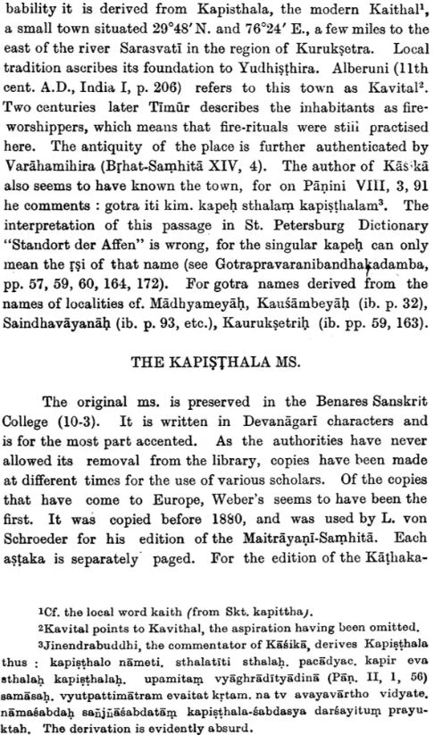 Kapisthala-Katha-Samhita (A Text of the Black Yajurveda)