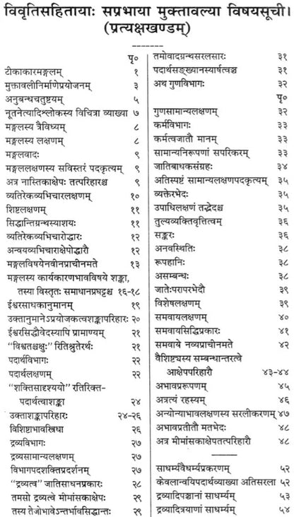 Nyayasiddhantamuktavali (Pratyaksakhanda and Karikavali) Set of 2 Volumes