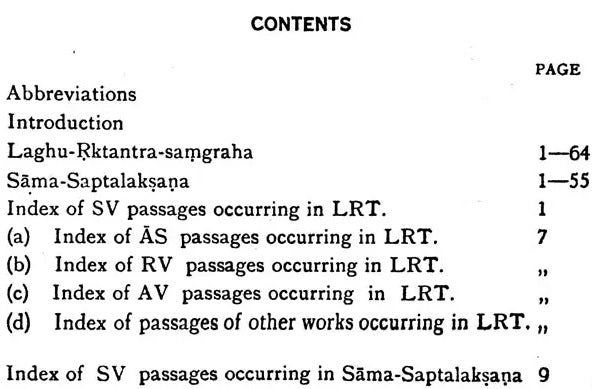 Laghu Rk-Tantra Samgraha (An Old And Rare Book)