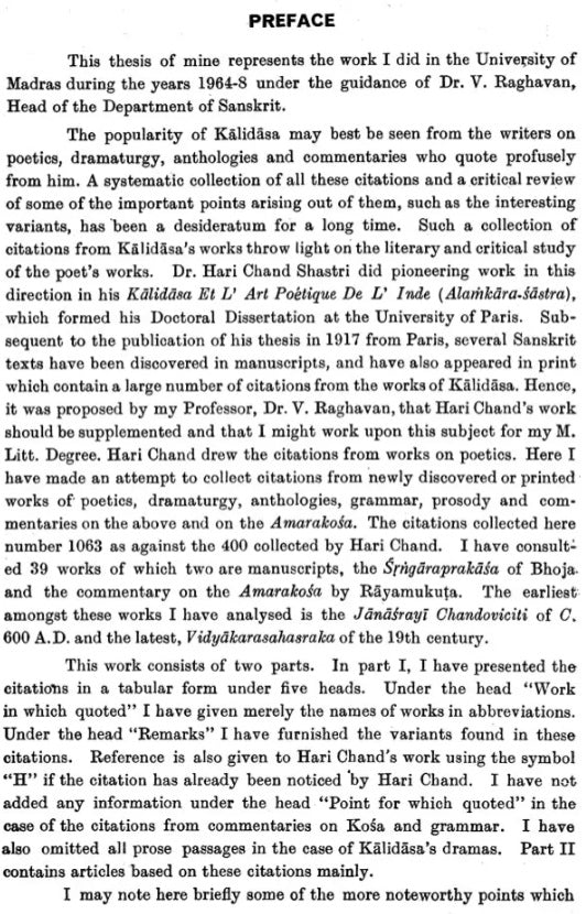 Kalidasa Citations : In Works of Poetics, Dramaturgy, Anthologies, Commentaries Etc. (An Old and Rare Book)