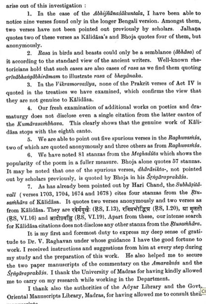 Kalidasa Citations : In Works of Poetics, Dramaturgy, Anthologies, Commentaries Etc. (An Old and Rare Book)