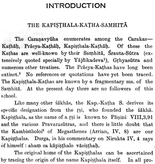 Kapisthala-Katha-Samhita (A Text of the Black Yajurveda)