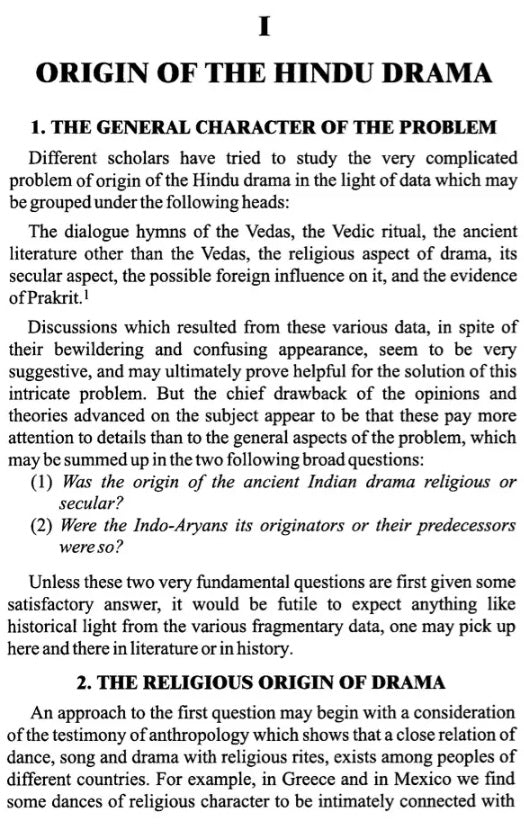 Contributions to The History of The Hindu Drama