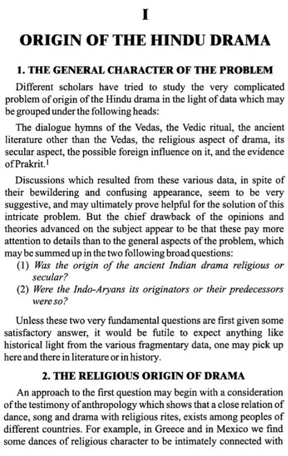 Contributions to The History of The Hindu Drama