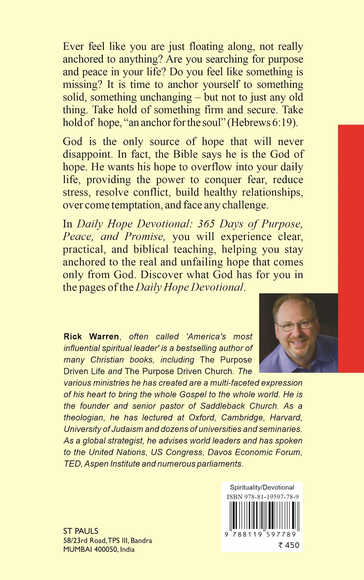 Daily Hope Devotional: 365 Days of Purpose, Peace, and Promise - Retail Maharaj