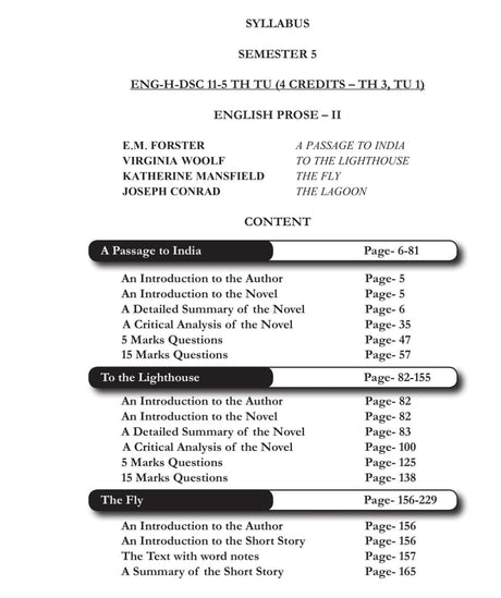 A One Diamond Guide on English Prose From Victorian to Modern English Prose-II [ENG-H-DSC 11 - 5TH TU] for Calcutta University SEM-V : NEP Aligned B.A. Major/Minor Syllabus - Retail Maharaj