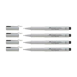 Faber Castell Ecco Pigment Fineliner Black Ink Wallet Set for Sketching Illustration and Technical Drawing