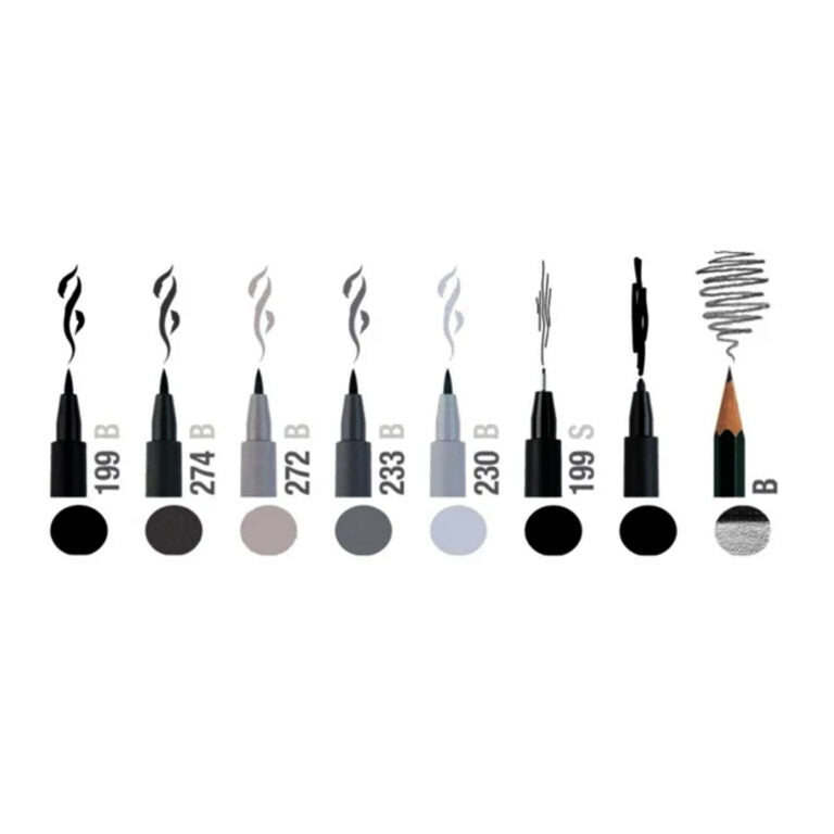 Faber Castell Pitt Artist Pen Hand Lettering Starter Kit Set of 9