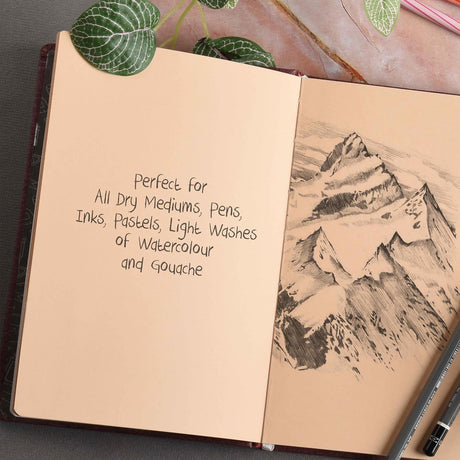 Scholar Flesh Toned Beige Paper Journal Sketchbook 160 GSM Hardcover - Retail Maharaj