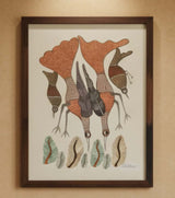 Authentic Gond Painting – Group of Forest Birds Feeding Tribal Art (11 × 15 Inch)