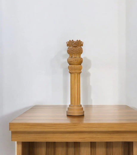 Handcrafted Ashoka Stambha Stand – Symbol of National Pride, Eco-Friendly Heritage Decor - Retail Maharaj