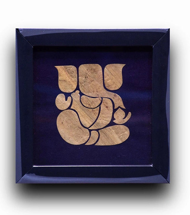 Minimalist Ganesha Wall Frame – Eco-Friendly Kachuripana Water Hyacinth Art for Entryways & Puja Spaces - Retail Maharaj