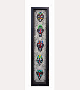 5 Tribal Face Wall Art Panel – Handcrafted Inspired by Tribal Art - Retail Maharaj