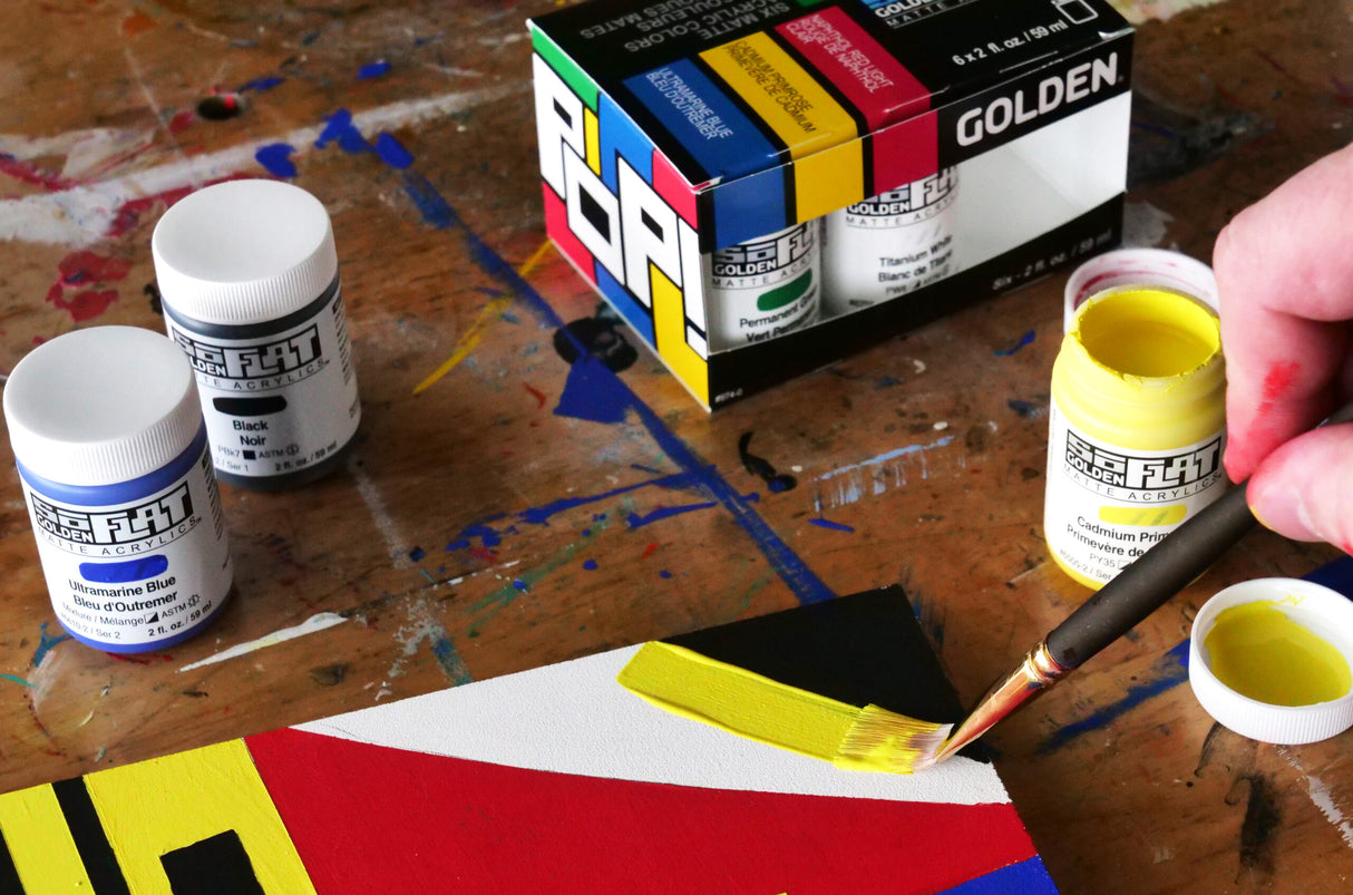 Golden SoFlat Matte Acrylic Paint Pop Set High Opacity Smooth Leveling Artist Matte Colours for Bold Professional Art