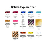 Golden Acrylic Explorer 14 Set with Heavy Body Fluid OPEN and High Flow Colors