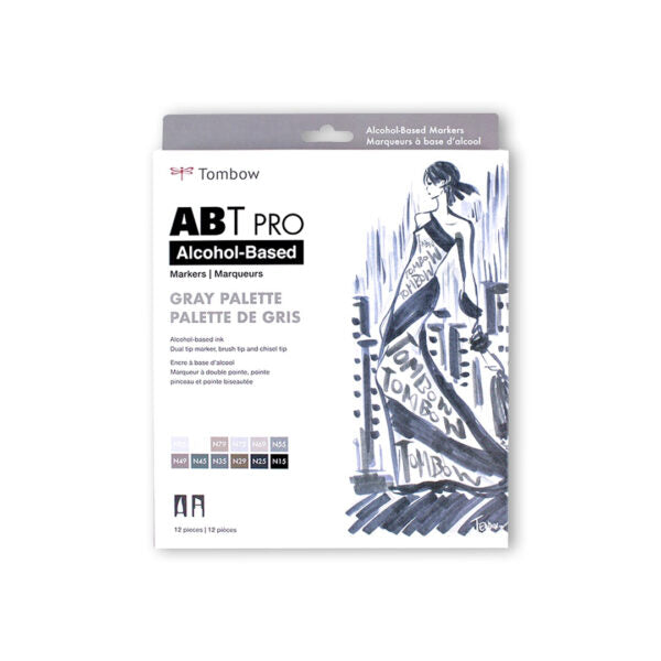 Tombow ABT PRO Alcohol Based Dual Tip Art Markers Palette Set of 12