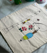 Hand-Painted Tote Bag by Innocent Hand - Eco-Friendly Cotton, Feathered Design, Youthful Art - Retail Maharaj