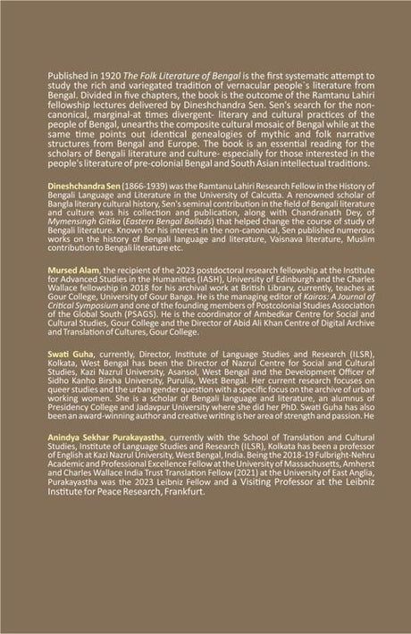 A critical edited version of Folk Literature of Bengal by Dinesh Chandra Sen (English Version) - Retail Maharaj