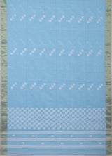 Tangail Cotton Saree – Sky Blue - Retail Maharaj
