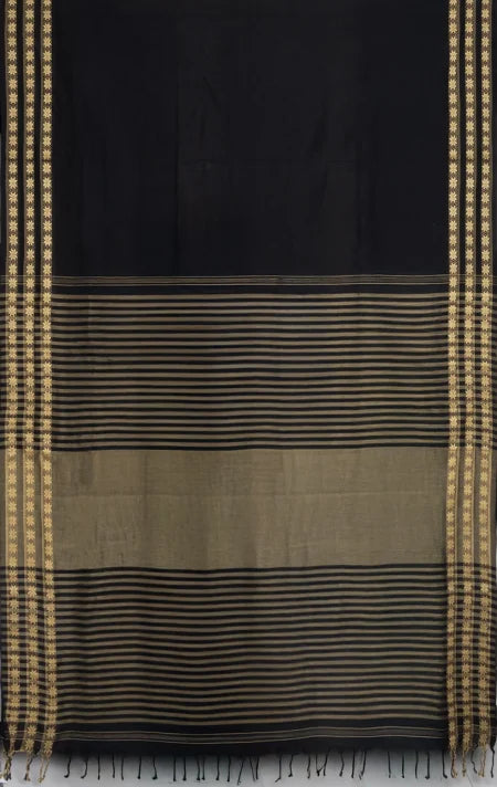 Santipuri Cotton Saree – Black