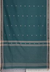 Handwoven Tangail Cotton Saree – Turquoise - Retail Maharaj