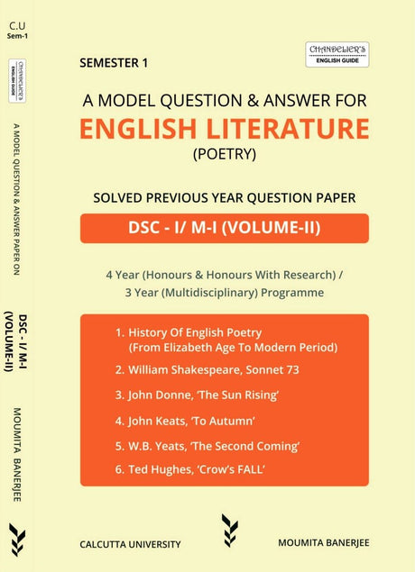 ENGLISH LITERATURE (POETRY) DSC-1/M1 (V-2), MODEL Q&A, SEM-1, C.U. (English Version) - Retail Maharaj